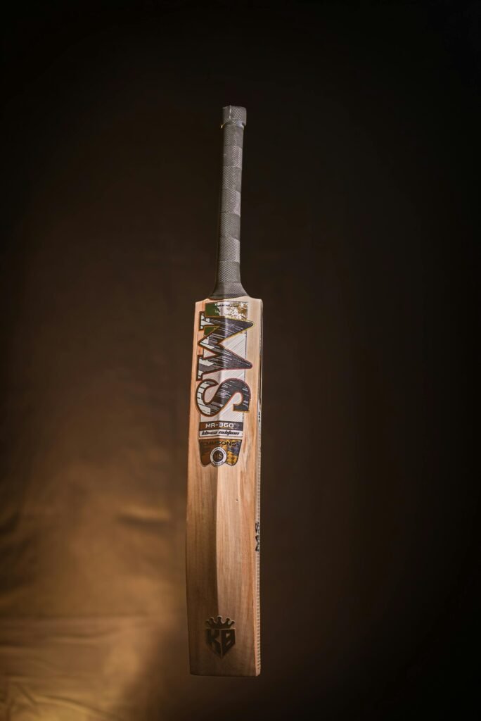 Professional cricket bat made of English willow, perfect for sports enthusiasts.